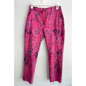 Art Pant Italy made stretch colorful artsy lagenlook tropical summer women XL